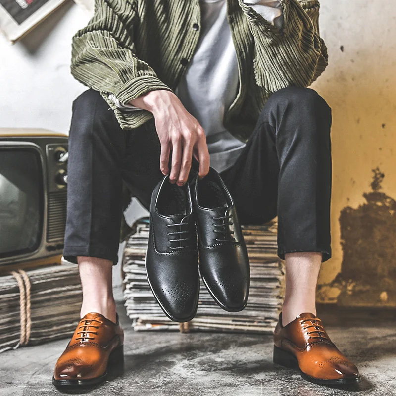 Мужские классические туфли джентльменские деловые кожаные свадебные мужские на