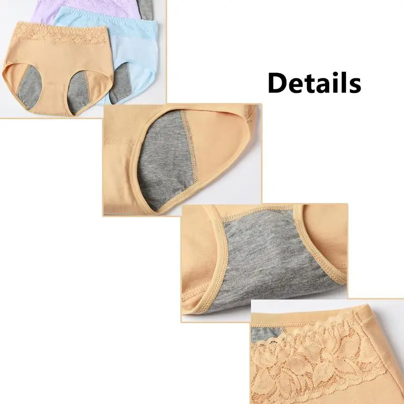 

Female Physiological Pants Leak Proof Menstrual Women Underwear Period Panties Cotton Health Seamless Briefs In the waist Warm