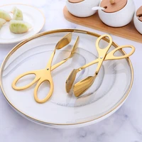 12pcs stainless steel gold food clip kitchen utensils buffet bread pizza barbecue cake pastry clip tongs home kitchen supplies
