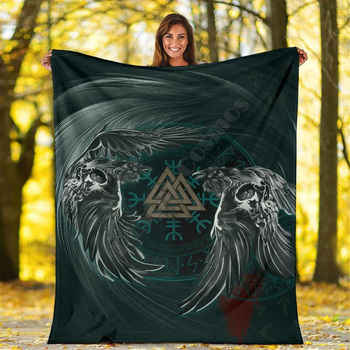 

Viking Tattoo Odin Norse Mythology 3D printed Sherpa Blanket on Bed Home Textiles Dreamlike HOME ACCESSORIES Drop shipping