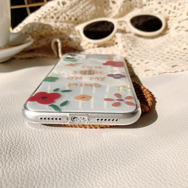

2021 Romantic Summer Flower Soft Case Cover For iPhone 12 12min 12Pro 12ProMax 11 11Pro 11ProMax SE2020 7 8 8Plus X XS XR XSMAX