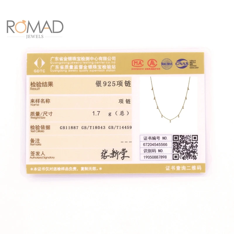 

ROMAD 925 Sterling Silver Necklace For Women Mini Round Diamond Stacking Collares Female Fashion Jewelry Clavicle Bijoux