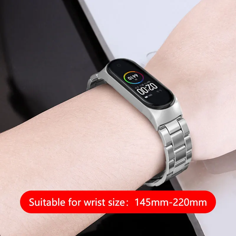 UTHAI Xiaomi Mi band 3/4 ремешок из нержавеющей стали для замены металлический защитный