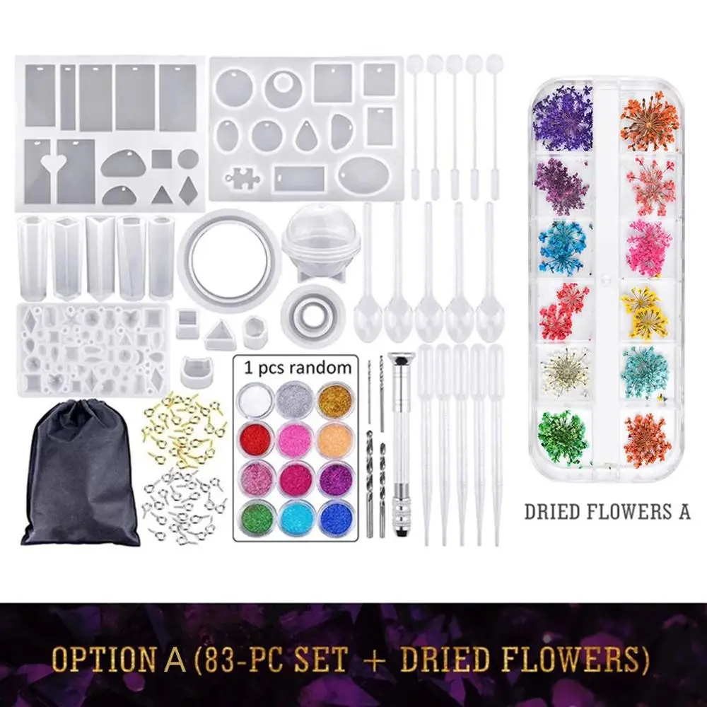 83 шт Силиконовые литые формы и инструменты набор с черной сумкой для хранения Diy