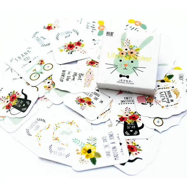 45 шт./кор. с цветочным рисунком Тотем памятки наклейки пакет DIY разместил его Kawaii планировщик для скрапбукинга наклейки канцелярские принадлежности, школьные принадлежности героя из мультфильма
