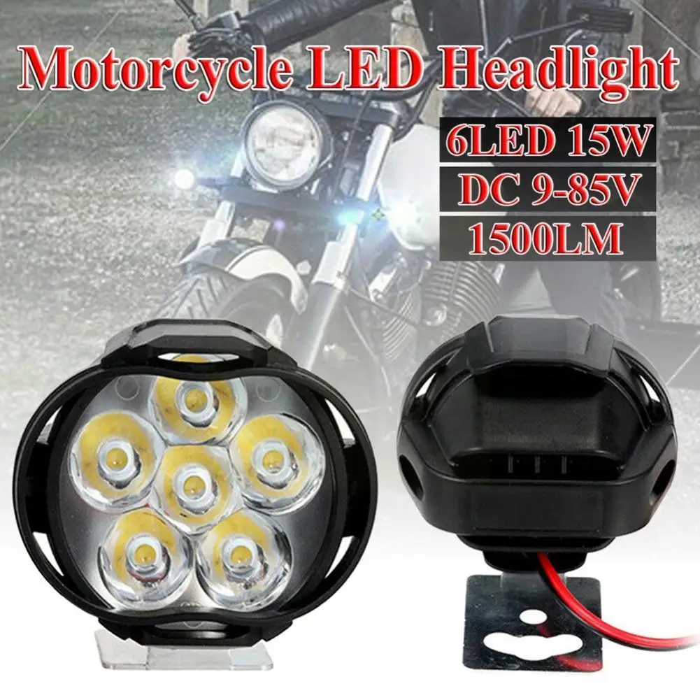 

Motorcycle Headlights 6 White Led Lights, High-brightness Modified Auxiliary Lights for Scooter Electric Vehicles SpotLights