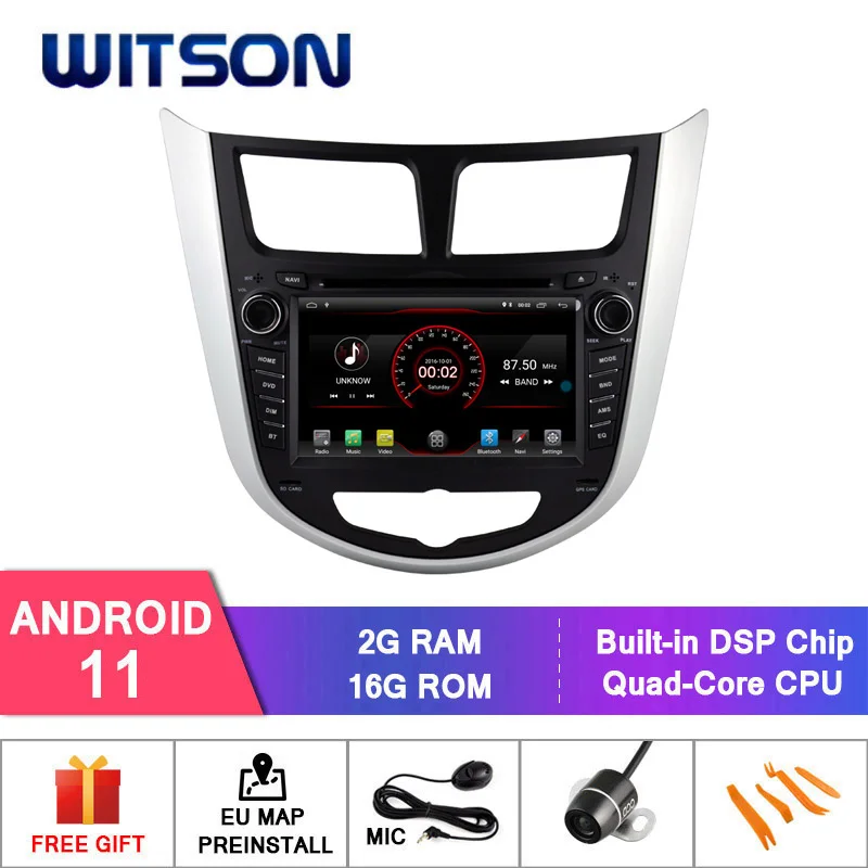 Автомобильный Dvd-проигрыватель WITSON Android 11 2 Гб ОЗУ 16 ГБ для автомобиля HYUNDAI VERNA SOLARIS