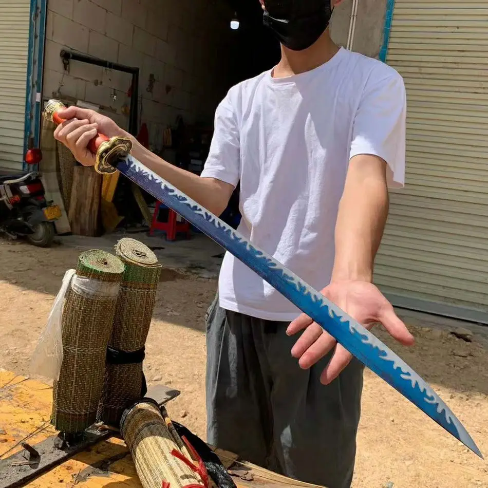 

Handmade Very Sharp Kung Fu Sword Manganese Steel Blade Saber Wu Shu Broadsword martial art Qing Dao Full Tang