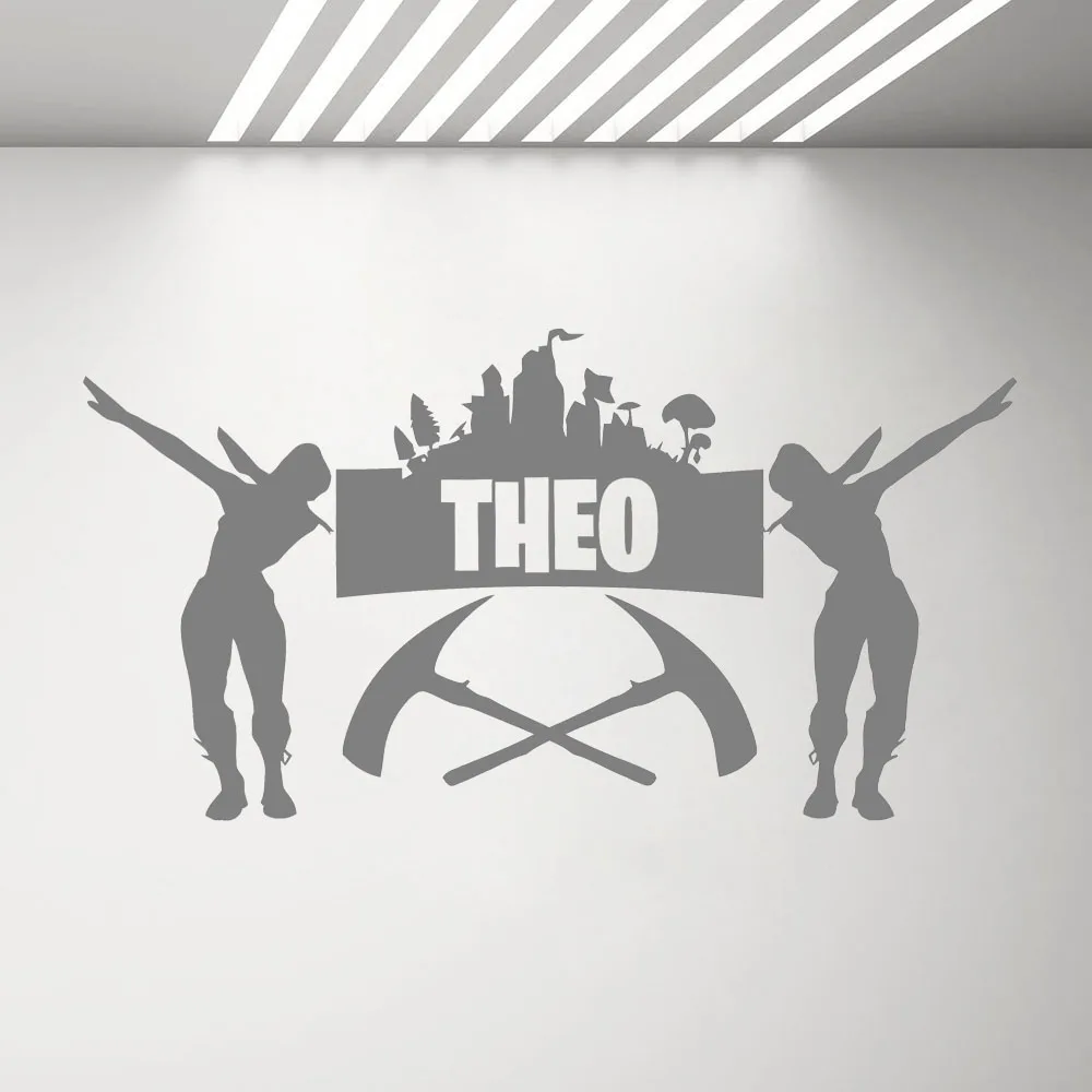 Виниловая наклейка на стену с индивидуальными именами декор зоны геймеров