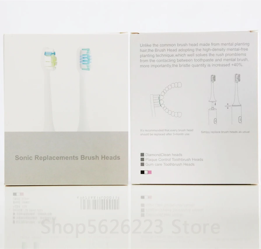 

Xiaomi Mijia T300 T500 Toothbrush Heads Replacement for Xiaomi Mijia Sonic Electric U-Style 3D-Whitening with Protect Covers
