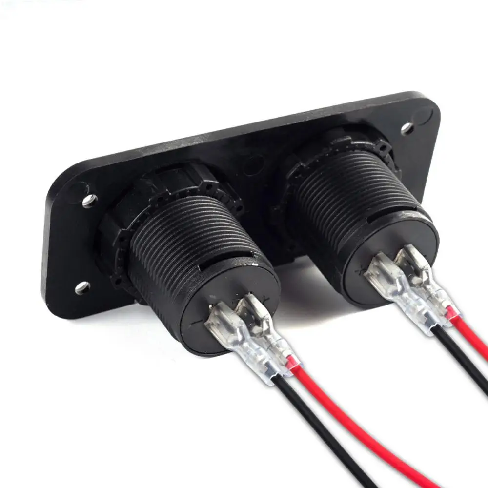 12 24 В универсальная розетка для автомобильного прикуривателя двойная USB адаптер