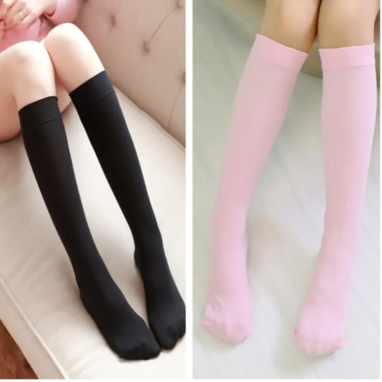 Противоскользящие Гольфы * шелковые чулки бархатные студенческие средней и