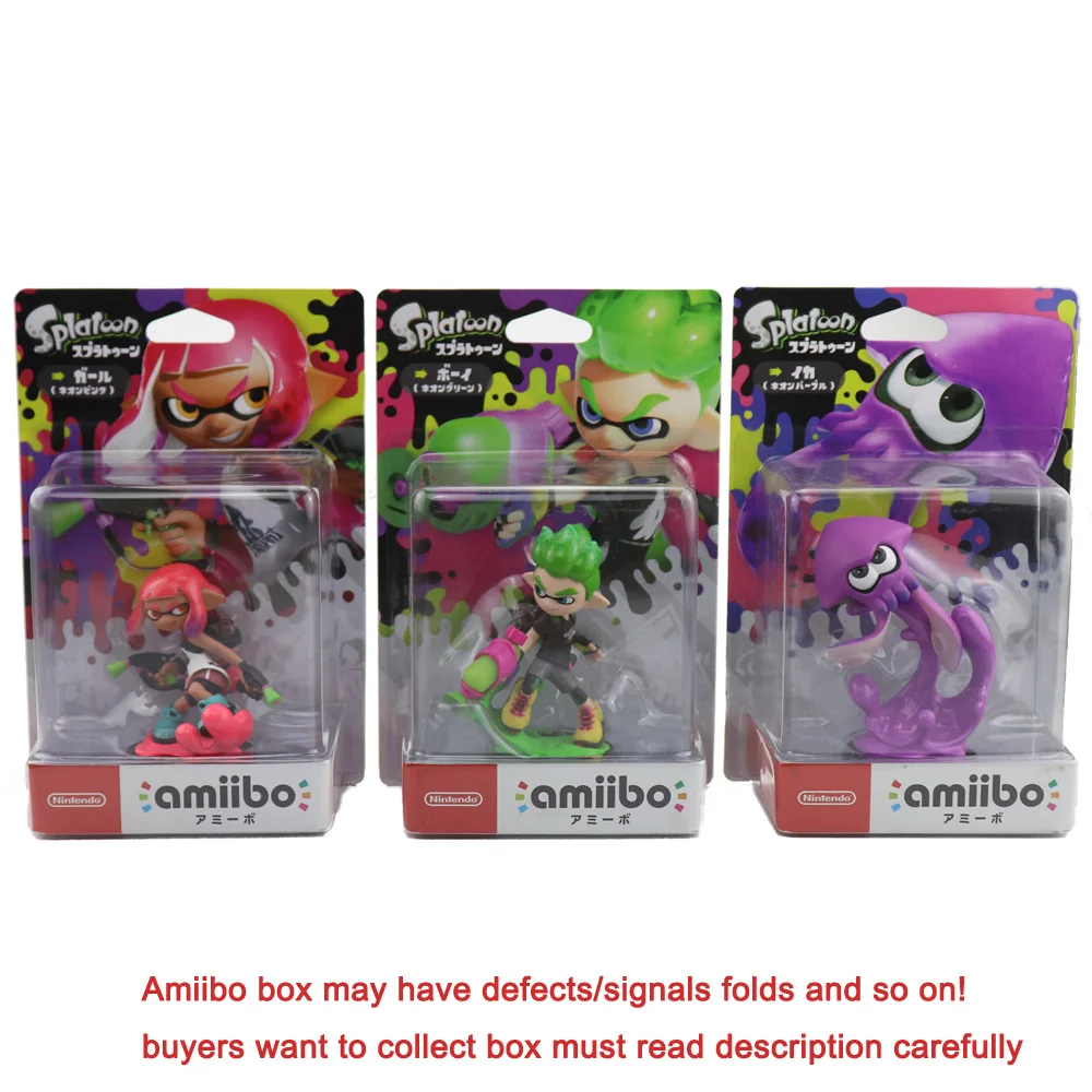 3 neon together Amiibo Splatoon2 фигурки чернильный мальчик девочка кальмар жемчужина пристани для NS - Цвет: 3 neon together