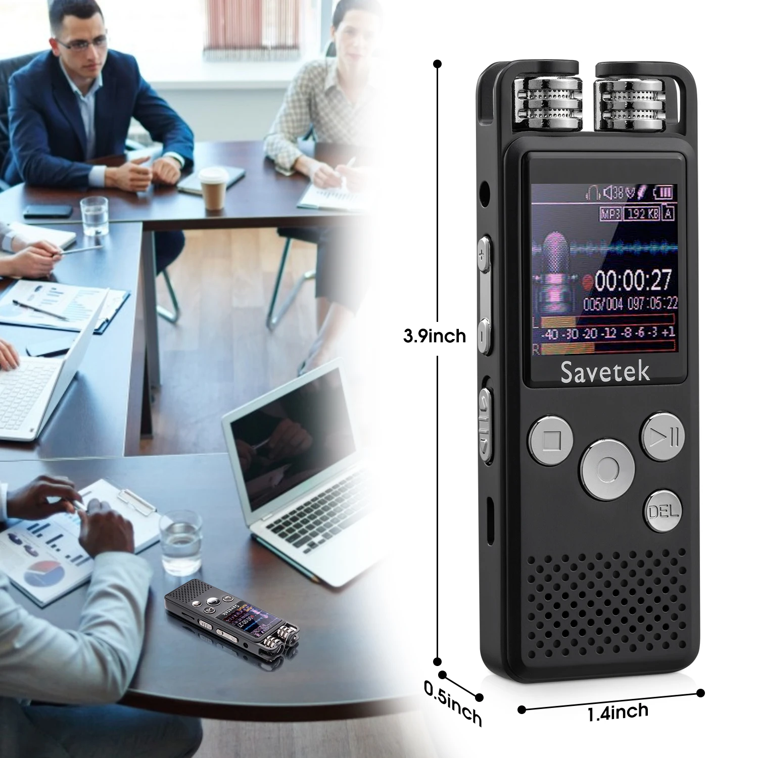 Цифровой аудио диктофон Savetek с голосовой активацией 8 ГБ 16 USB ручка PCM WAV