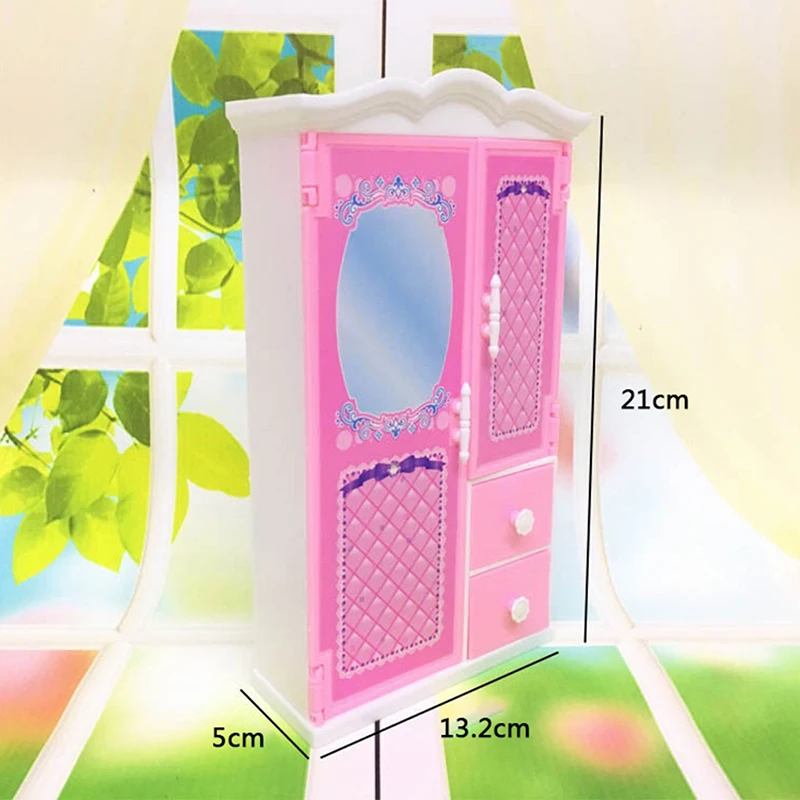 

Dollhouse Furniture Plastic Wardrobe Living Room Plastic White Wardrobe Closet for Dollhouse Accessories Toy 1PCS