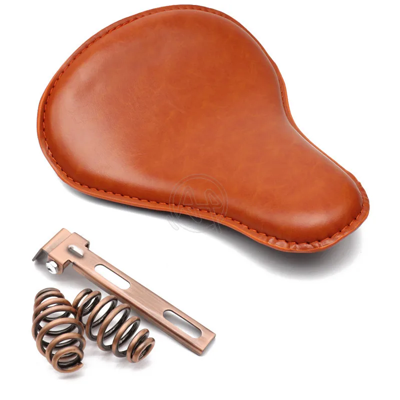 Мотоциклетное сиденье для соло в стиле ретро 1 комплект оранжевое/черное + 3