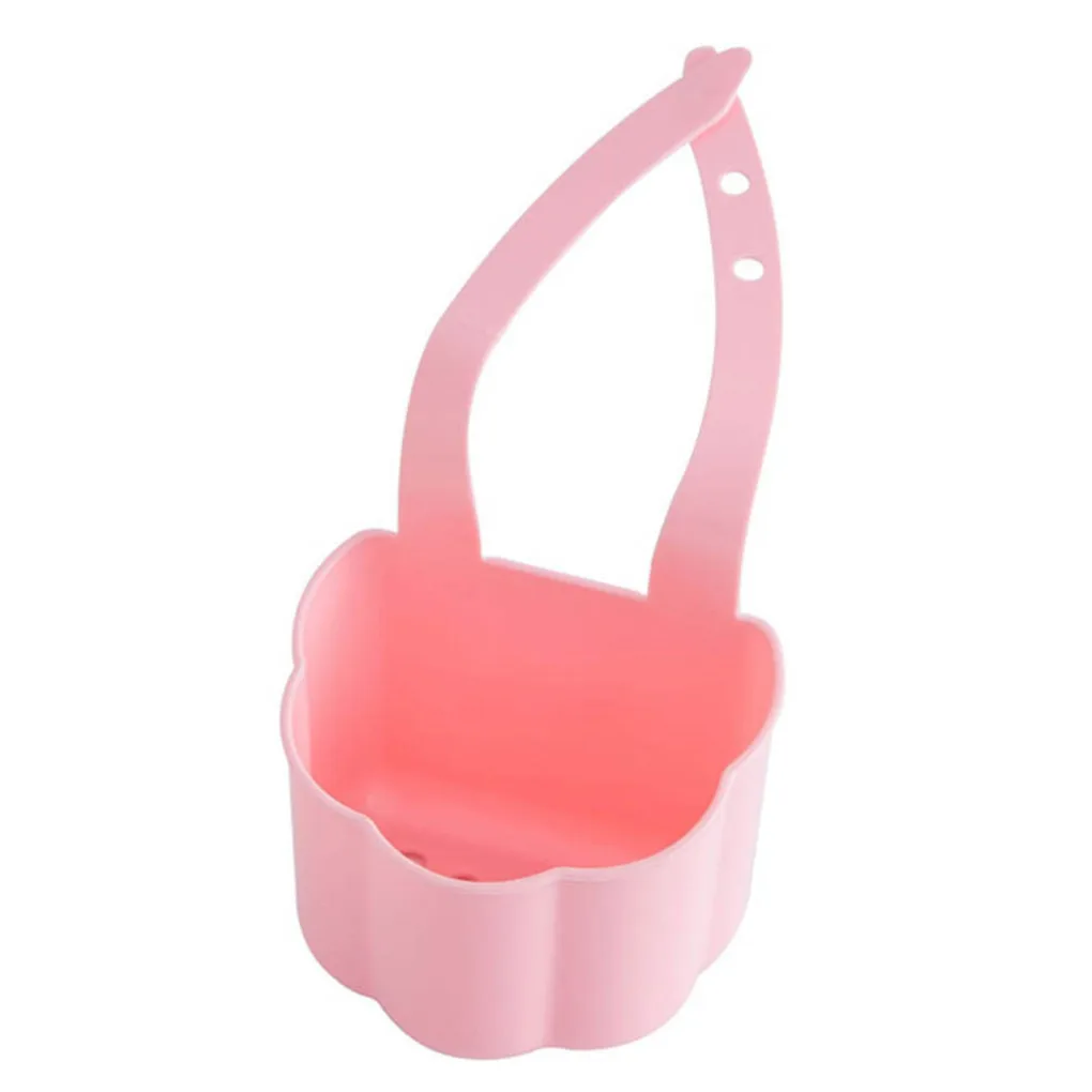 

Faucet Mounted Sponge Drain Basket Kitchen Sink Sponge Brush Storage Rack Plastic Holder Box Kitchen Gadget