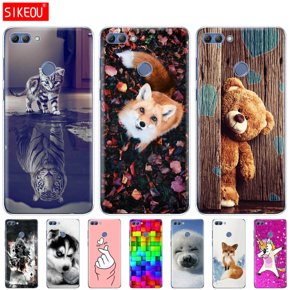 

Silicon Phone Case For huawei P smart 2018 Enjoy 7S Soft TPU Back Cover 360 full protective printing transparent coque bumper