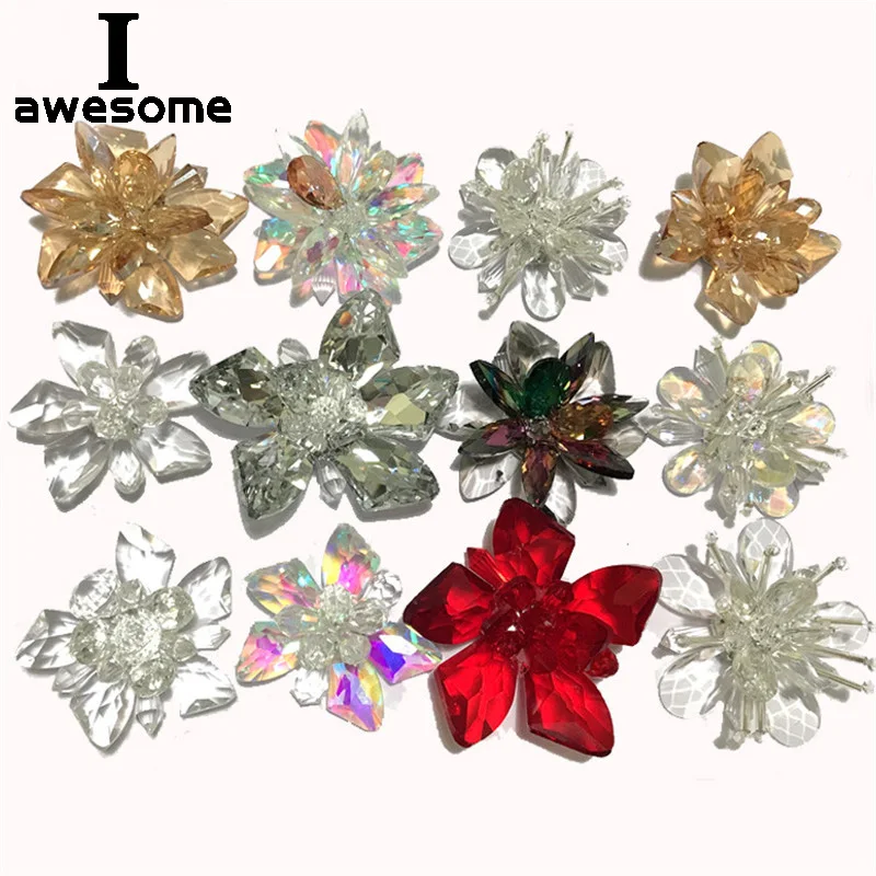 Блестящие стеклянные цветы сделай сам для свадебной вечеринки аксессуары обуви