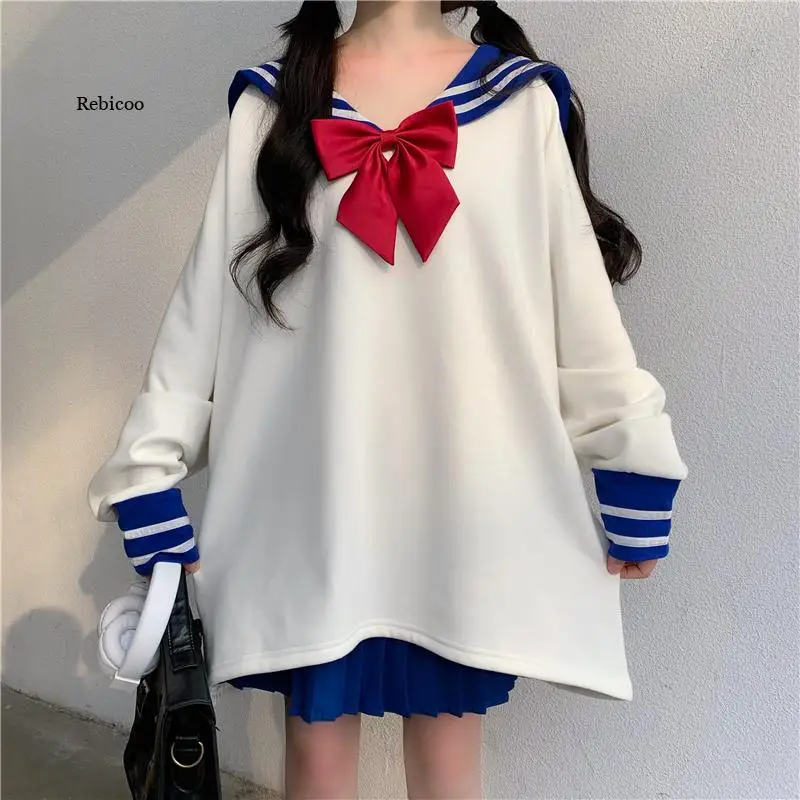 Japanese Cute Oversized Hoodie Women Sailor Moon Anime Cosplay Sweatshirts Harajuku Streetwear Lolita Girls Kawaii Sweetshirts