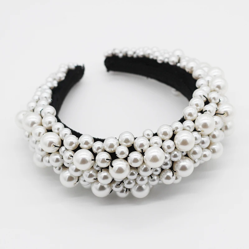 

Exaggerated sponge pearl hair band size pearl sponge headband female wide-brimmed fashion party headband hair 639