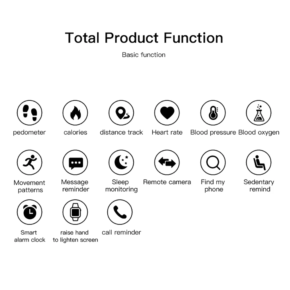 D18 Smart Watch Men Heart Rate Bluetooth Smartwatch Blood Pressure Round Fitness Sleep Tracker Smart Watch Women For Android IOS
