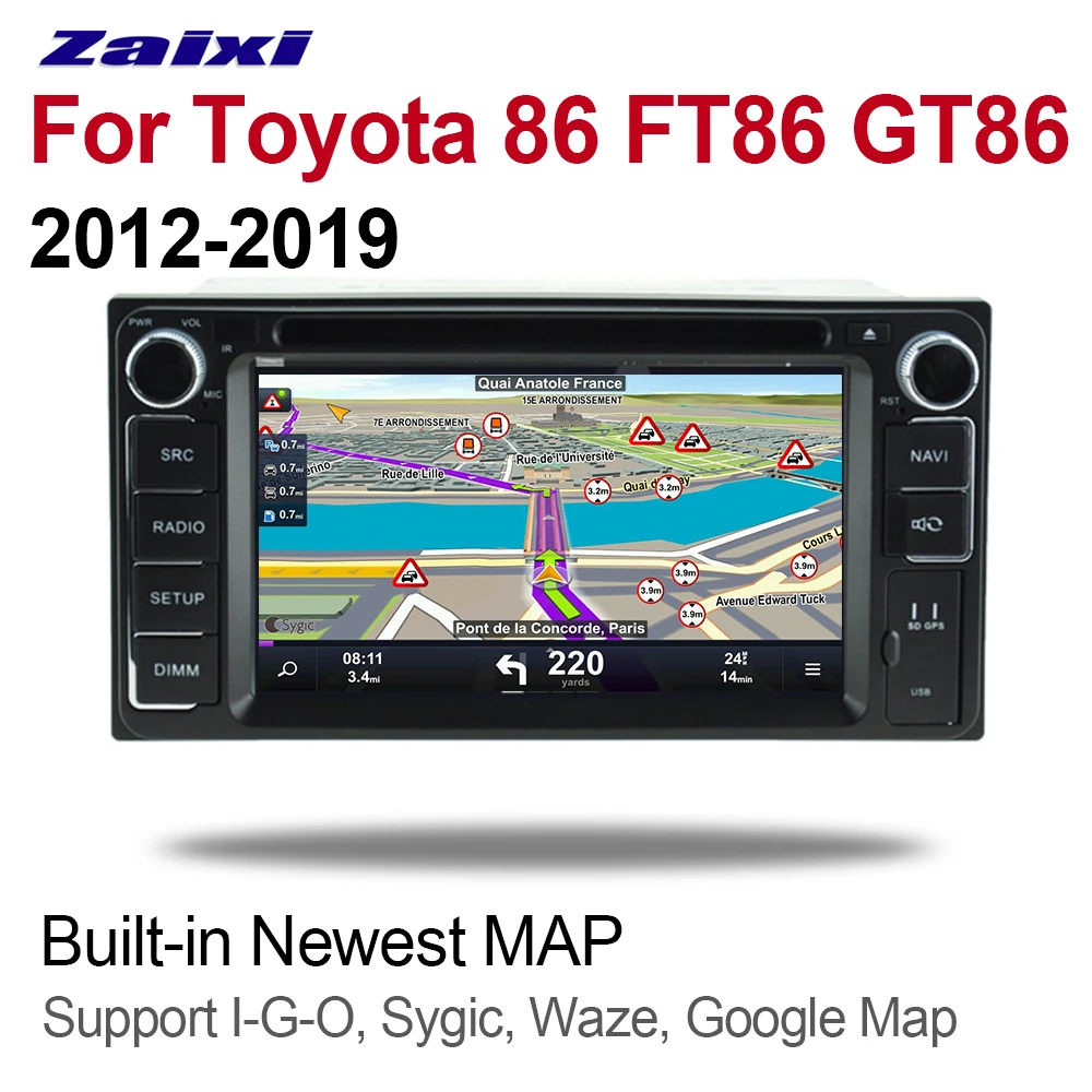ZaiXi для Toyota 86 FT86 GT86 2012 ~ 2019 2 DIN Автомобильный Android 9 GPS навигация Мультимедийная