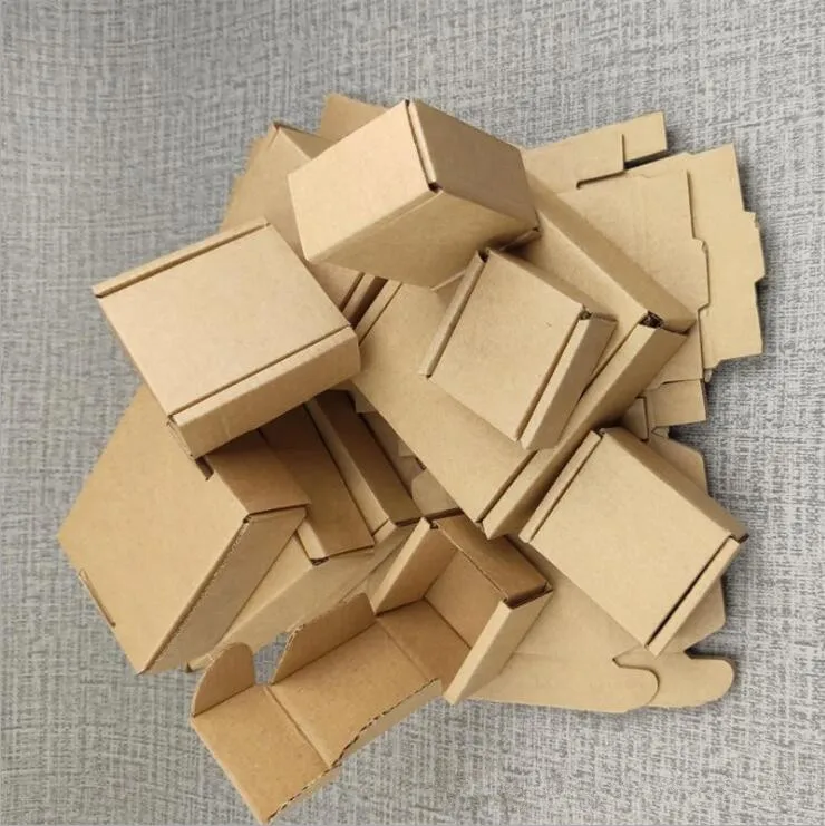 

50pcs Thick carton box Kraft Paper Small Gift Packaging Box Natural Brown Cardboard Jewelry Box Blank Kraft Paper Corrugated Box