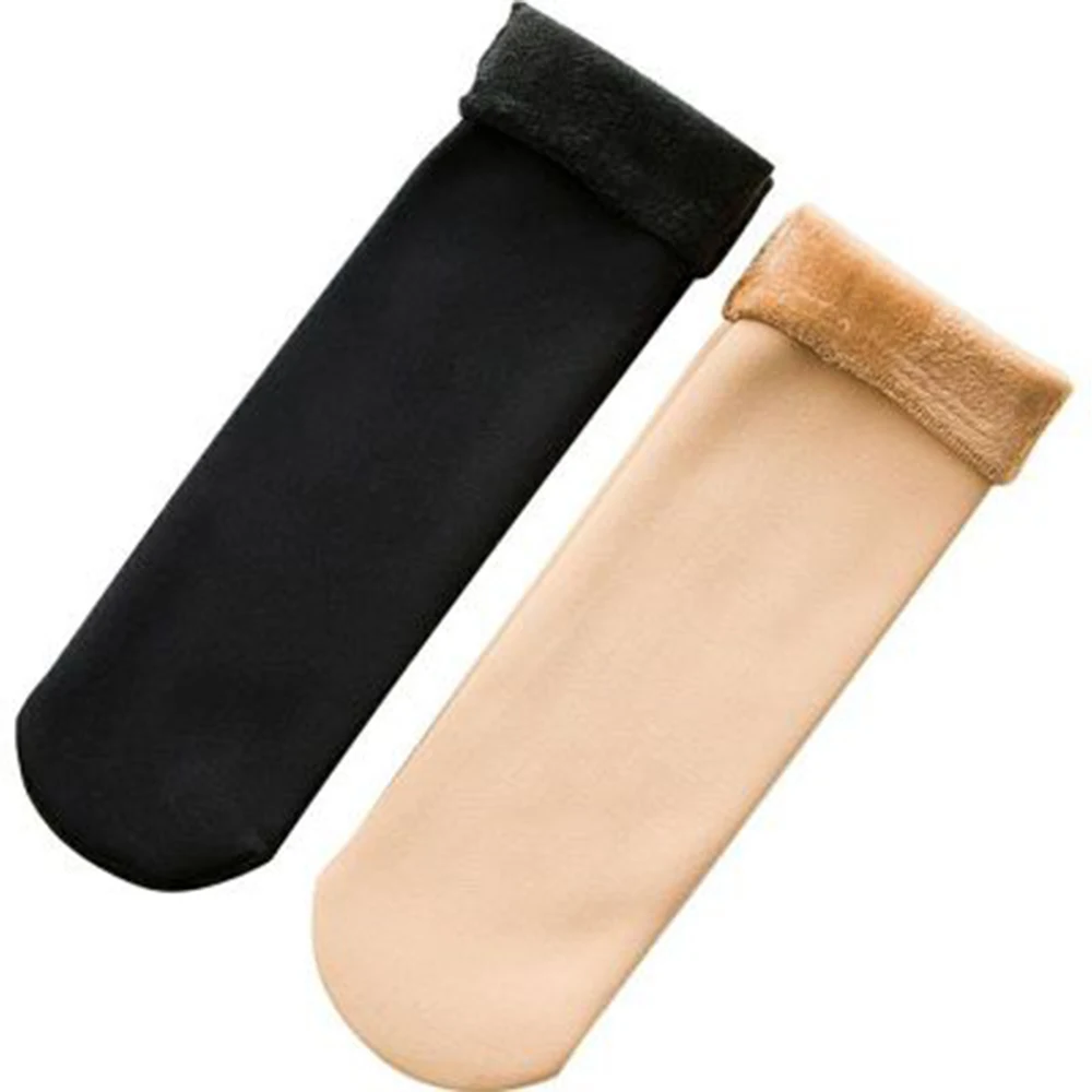 Winter Warm Socks Women Thicken Thermal Wool Cashmere Snow Seamless Plus Velvet Boots Elastic Floor Sleeping | Женская одежда