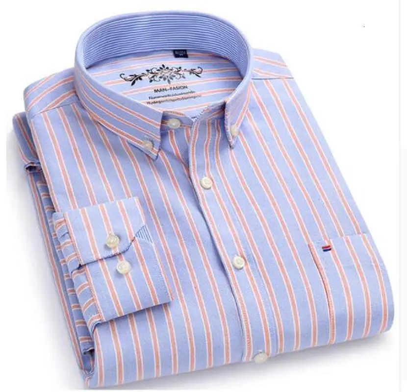 Качественные мужские рубашки на пуговицах с длинным рукавом в контрастную