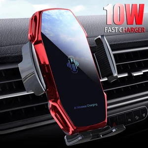 universal a5 auto clamping car wireless charger for iphone samsung huawei gravity car phone holder stand air vent mount bracket free global shipping