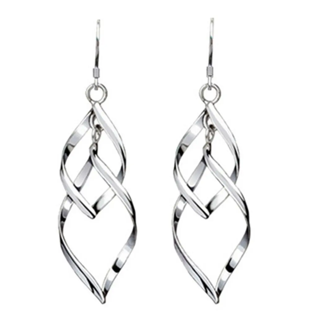 Delicate Ladies Ear Hook Elegant Women Earrings Charming Girls Jewelry Silver Color Trendy Pendants Party Accessories For Gift | Украшения