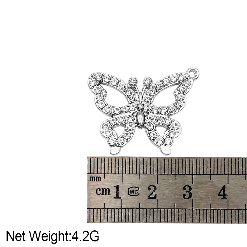 

2Pcs Colorful Rhinestone Butterfly Charms Pendant Cute Insect Charms Necklace Earring DIY Jewelry Making Accessories Wholesale