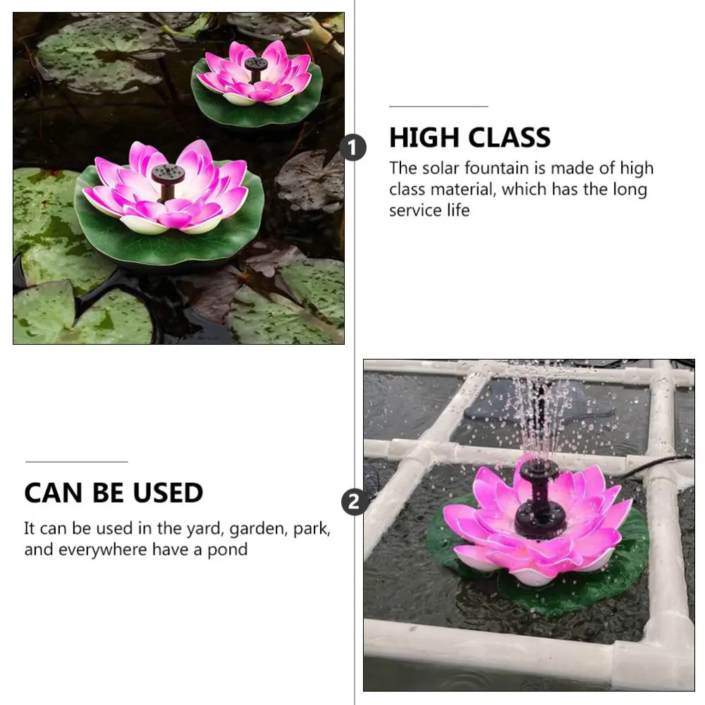 

Solar Power Water Pump Beautiful Lotus Flowers Fountain Garden Decoration