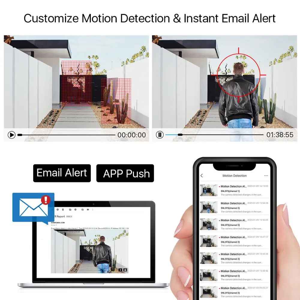 Камера видеонаблюдения ZOSI инфракрасная Водонепроницаемая камера безопасности с