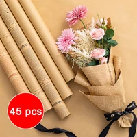 flower wrapping paper english newspaper retro kraft paper old newspaper gift floral bouquet wrapping flower paper material