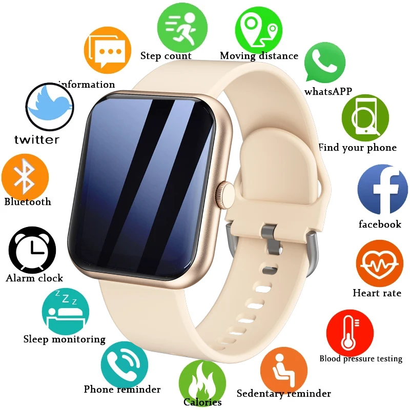 

GEJIAN 2021 New Smart watch Women Sports Heart rate Blood pressure Pedometer Information Call Reminder Waterproof smartwatch Men
