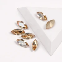 fashion crystals gsha color navette shape 3d nail art fancy glass stones for 3d diy nails art decorations