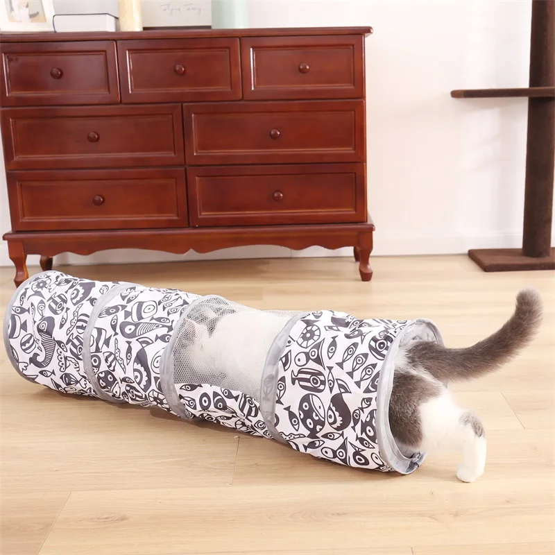 Туннели для кошек, 2 отверстия для кошек, игрушки для кошек с мячом, складные мячики, игрушки для собак, щенков, кроликов, игрушки для кошек