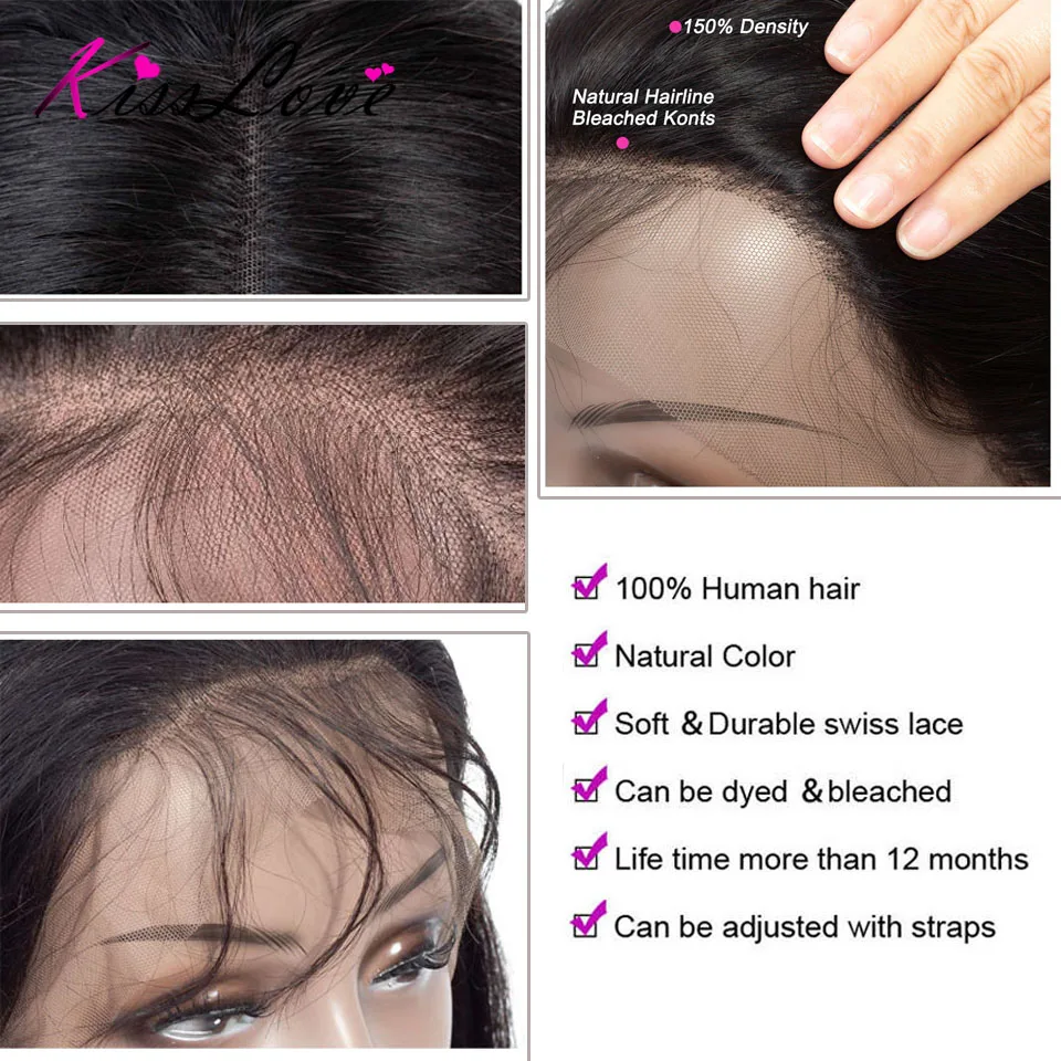 

13x4/13x6 Lace Frontal Wigs Transparent Human Hair Wigs For Women Remy Brazilian Hair Straight Human Hair Wigs 360 Frontal Wigs