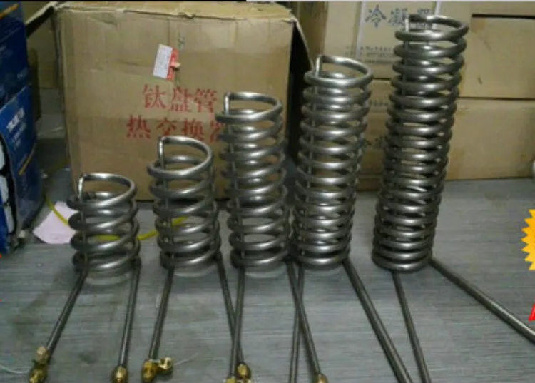 

Titanium tube Coil Evaporator for 1P 1.5 2 2.5 3P aquarium chiller heat exchanger fish tank in seafood pond