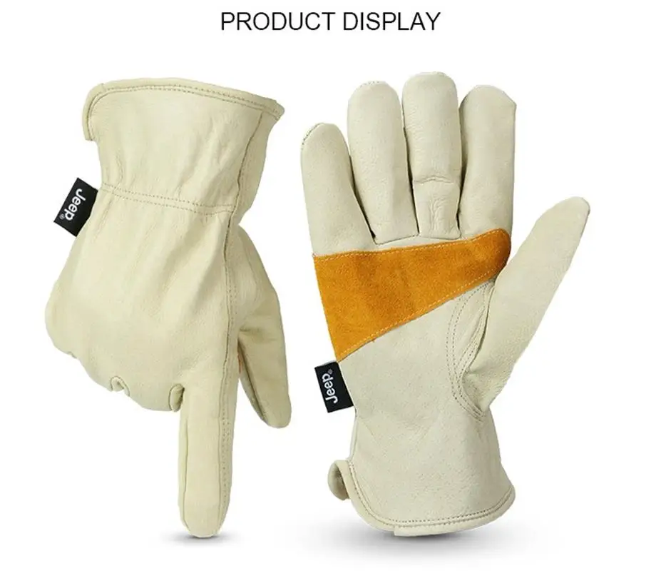 

OZERO Mens Work Gloves Touch screen Pigskin GlovesFlexible Ideal Hand Protection for Construction Industrial Use 3006