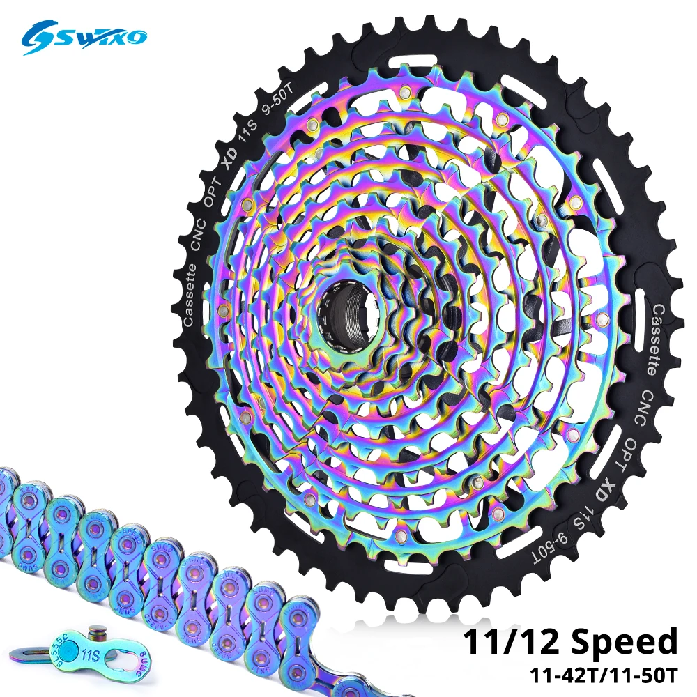 SWTXO Ultralight 11/12 Speed XD Cassette 9-42T/50T Mountain Bike Freewheel k7 11v 12v Sprocket SUMC 11S 12S Bike Chain For SRAM