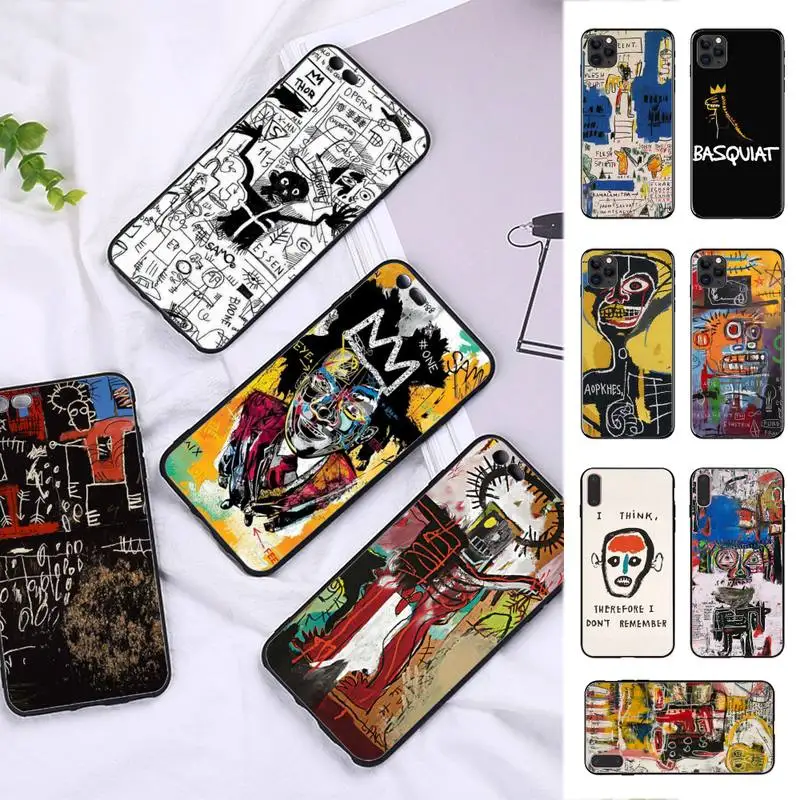 FHNBLJ джинс Мишель Basquiat Искусство граффити чехол для телефона iPhone 8 7 6 6S Plus X 5S SE 2020 XR