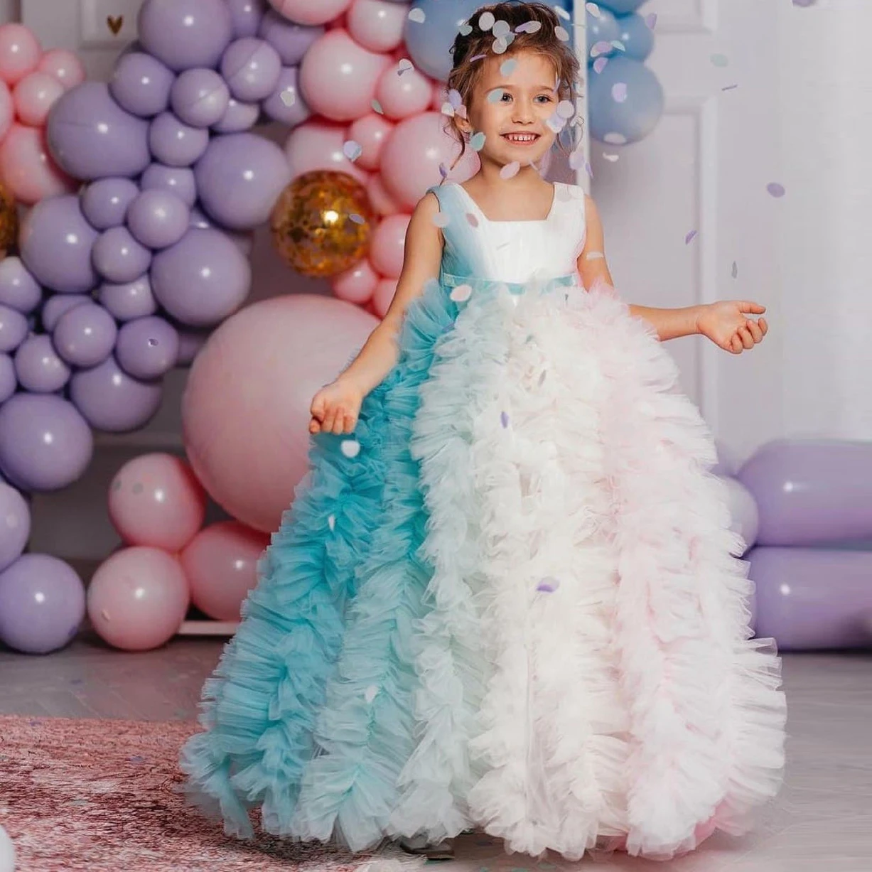 

Dress For Girls Ruffles Ball Gown Wedding Dress Florwer Girl Dresses Children Princess Dress Girl Ball Gown Girl Kid's Dress