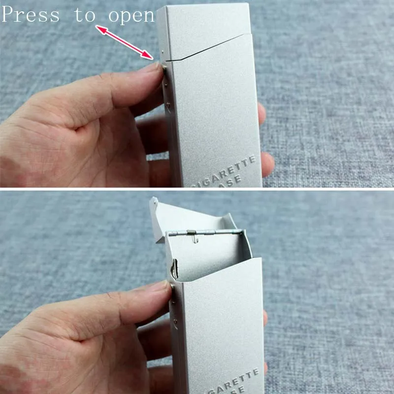 Тонкая сигарета чехол металлическая коробка для хранения сигар Портативный