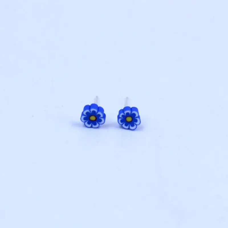 100 Pair/pack Mini Small Plastic Needle Earrings Women Girls Earring Jewelry Handmade Soft Ceramic Sliced Fruit Shape Ear Stud