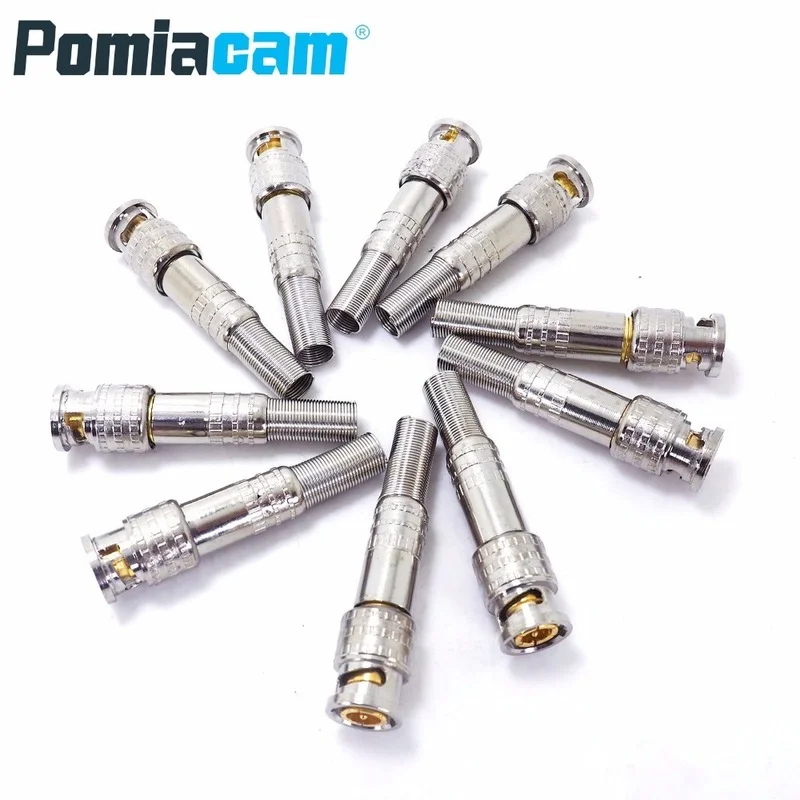 

20pcs/lot BNC Male Connector for RG-59 Coaxical Cable Adapter for CCTV Camera BNC Connector Brass End Crimp Cable Screwing