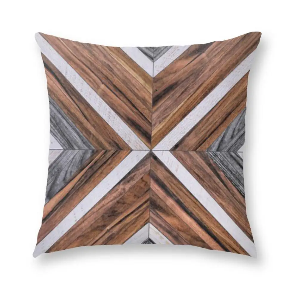 

Geometric Wood Background Pattern Polyester Pillow Case Sofa Cushion Cover Home Decorative Pillowcases