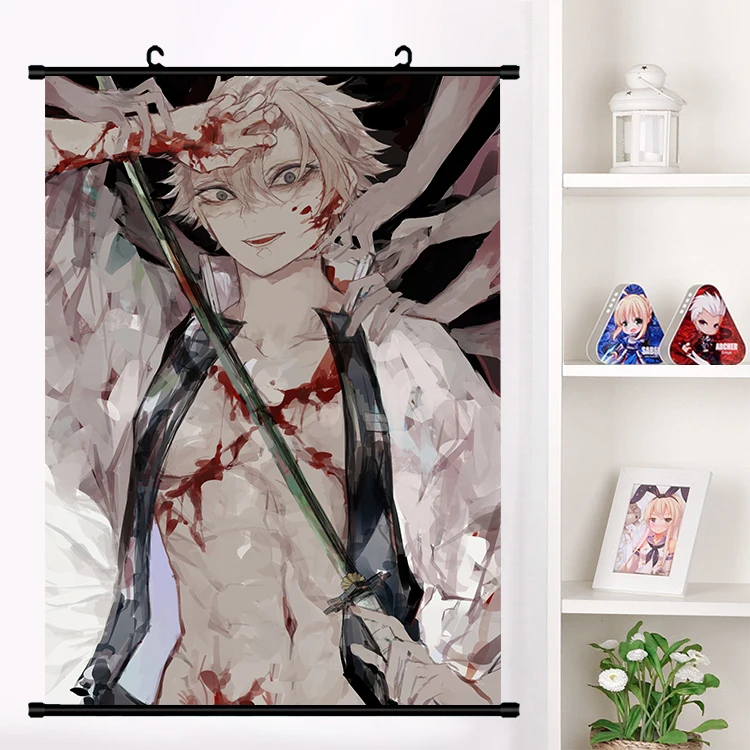 Аниме Демон Истребительница Kimetsu без Yaiba камадо Tanjirou Nezuko прокрутки плакат